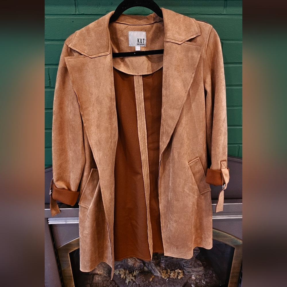 Kut from the Kloth Tan Suede Trench Coat